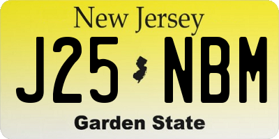NJ license plate J25NBM