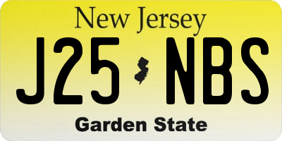 NJ license plate J25NBS