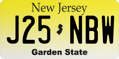 NJ license plate J25NBW