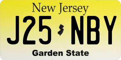 NJ license plate J25NBY