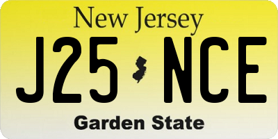 NJ license plate J25NCE