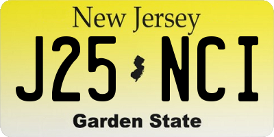 NJ license plate J25NCI