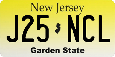 NJ license plate J25NCL
