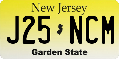NJ license plate J25NCM