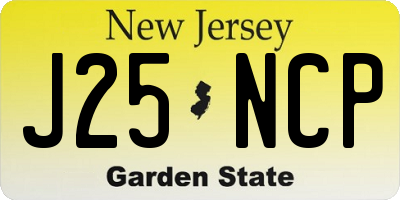 NJ license plate J25NCP