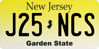 NJ license plate J25NCS