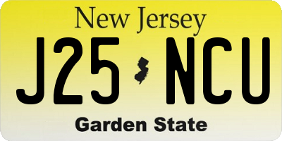 NJ license plate J25NCU