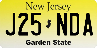 NJ license plate J25NDA