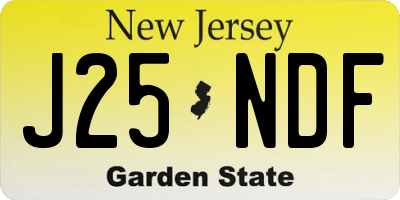 NJ license plate J25NDF