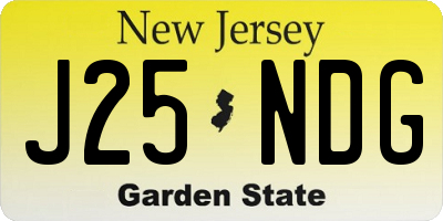 NJ license plate J25NDG