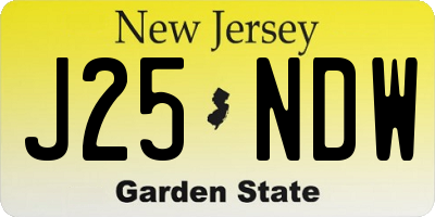 NJ license plate J25NDW