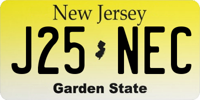 NJ license plate J25NEC