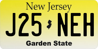 NJ license plate J25NEH
