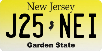 NJ license plate J25NEI