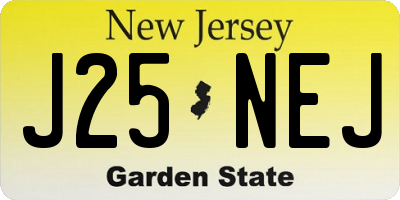 NJ license plate J25NEJ