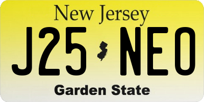 NJ license plate J25NEO