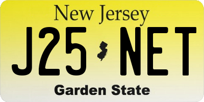 NJ license plate J25NET