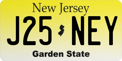 NJ license plate J25NEY