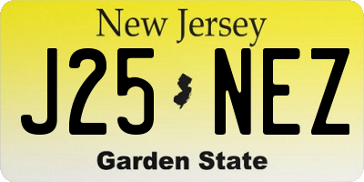 NJ license plate J25NEZ