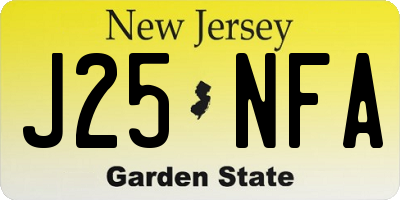 NJ license plate J25NFA