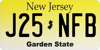 NJ license plate J25NFB