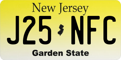 NJ license plate J25NFC