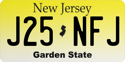 NJ license plate J25NFJ