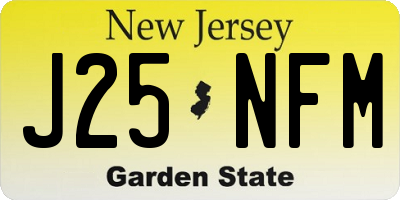 NJ license plate J25NFM