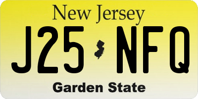 NJ license plate J25NFQ