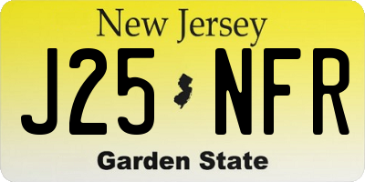 NJ license plate J25NFR