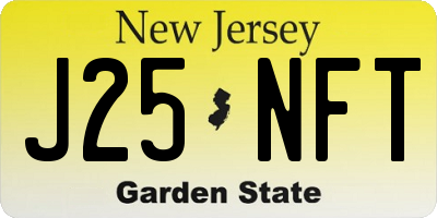NJ license plate J25NFT
