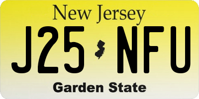 NJ license plate J25NFU