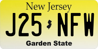 NJ license plate J25NFW