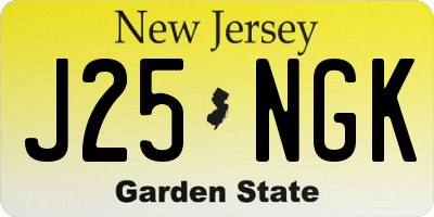 NJ license plate J25NGK