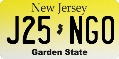NJ license plate J25NGO