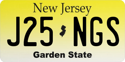 NJ license plate J25NGS