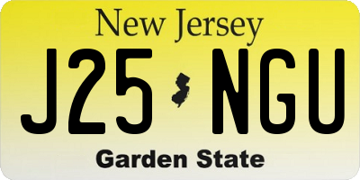 NJ license plate J25NGU