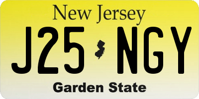 NJ license plate J25NGY
