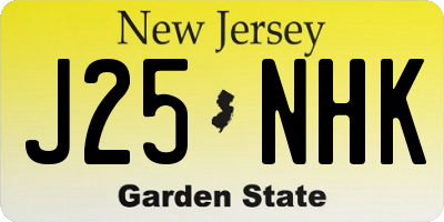 NJ license plate J25NHK