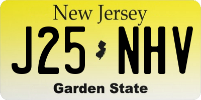 NJ license plate J25NHV