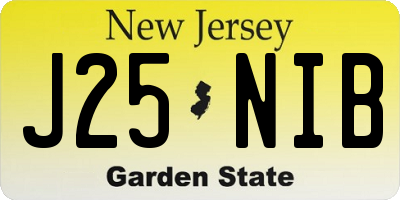 NJ license plate J25NIB