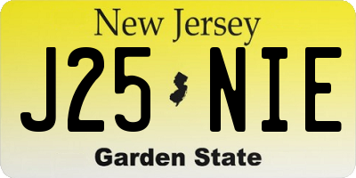 NJ license plate J25NIE