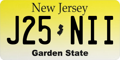 NJ license plate J25NII