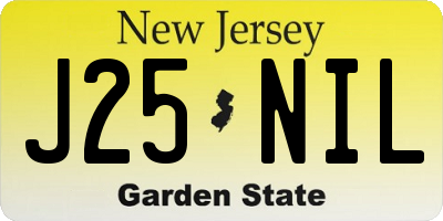 NJ license plate J25NIL