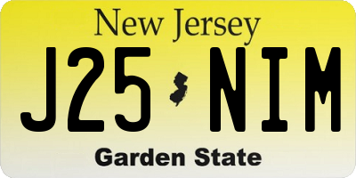 NJ license plate J25NIM