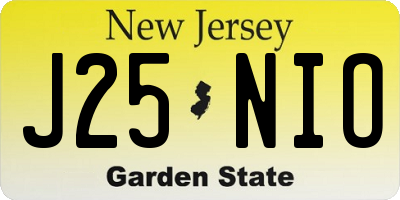 NJ license plate J25NIO