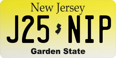 NJ license plate J25NIP