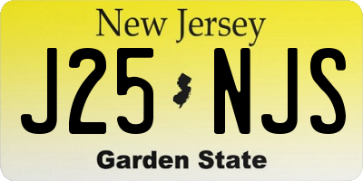 NJ license plate J25NJS