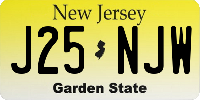 NJ license plate J25NJW