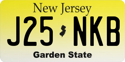 NJ license plate J25NKB